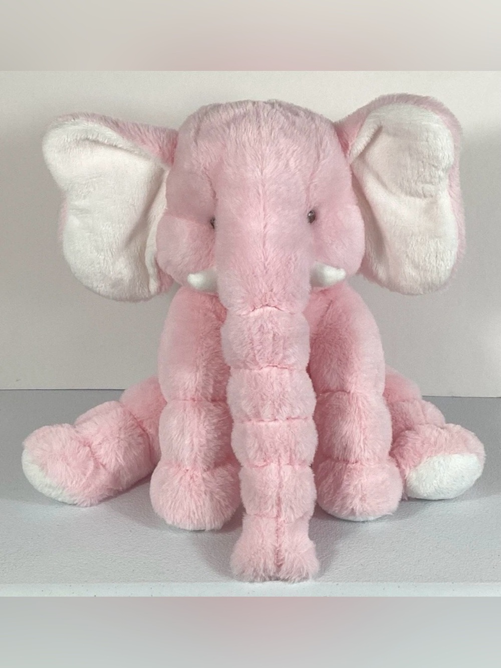 Baby Ganz Collection Pink Jellybean Elephant Plush Plastic Pellets Floppy